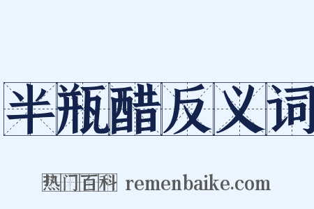 半瓶醋反义词是什么意思的图片